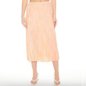 NWT Forever 21 Pleated Midi Skirt Sz M - Light Pink/Coral